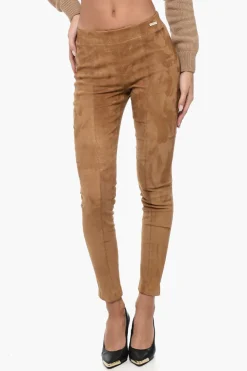 Fashion Leggings in Suede con Elastico in Vita Donna Pantaloni