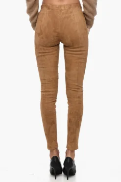 Fashion Leggings in Suede con Elastico in Vita Donna Pantaloni