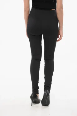 Online Leggings in Tessuto Tecnico con Zip alla Caviglia Donna Pantaloni