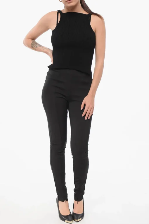 Online Leggings in Tessuto Tecnico con Zip alla Caviglia Donna Pantaloni