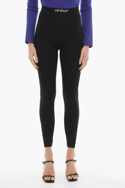 Leggings in Tinta Unita con Banda Elastica Logata>Off-White Discount