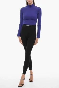 Leggings in Tinta Unita con Banda Elastica Logata></noscript>Off-White Discount