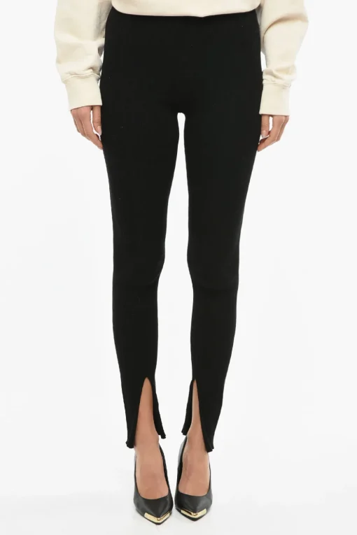 Discount Leggings LEO a Coste con Spacco alla Caviglia Donna Pantaloni