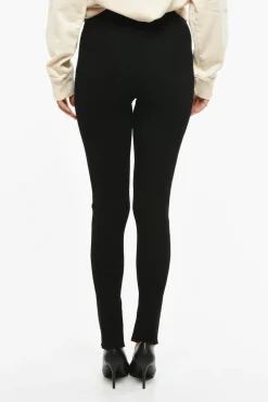 Discount Leggings LEO a Coste con Spacco alla Caviglia Donna Pantaloni