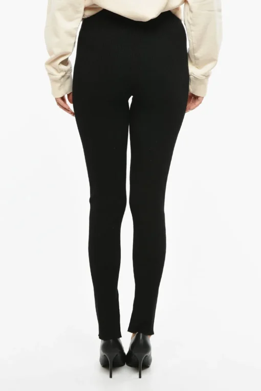 Discount Leggings LEO a Coste con Spacco alla Caviglia Donna Pantaloni