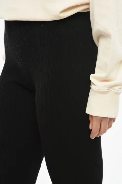 Discount Leggings LEO a Coste con Spacco alla Caviglia Donna Pantaloni