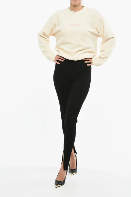 Discount Leggings LEO a Coste con Spacco alla Caviglia Donna Pantaloni