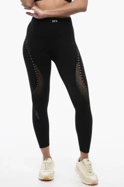 Outlet Leggings Seamless con Motivo Traforato Donna Pantaloni