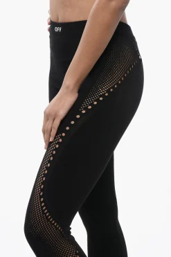 Outlet Leggings Seamless con Motivo Traforato Donna Pantaloni