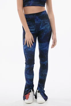 Outlet Leggings Stampati Con Spacchi Laterali Donna Pantaloni