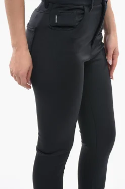 Hot Leggings Stretch con 5 Tasche e Zip alla Caviglia Donna Pantaloni