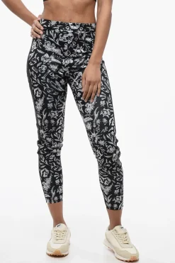 Outlet Leggins Motivo Old School con Banda Logata Donna Pantaloni