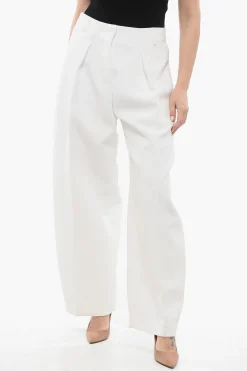 Fashion LES SCULPTURES Pantaloni OVALO a Vita Alta Donna Pantaloni