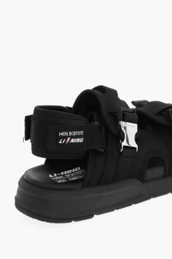 Best LI-NING Sandali a Doppia Fibbia in Tinta Unita con Calzini Uomo Scarpe Basse