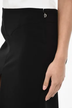Outlet Longuette a Tinta Unita con Doppio Spacco Fronhtare e sul Retro Donna Gonne