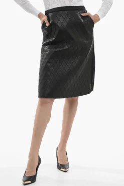 Longuette a Trapezio in Eco-pelle Trapuntata>Neil Barrett Fashion