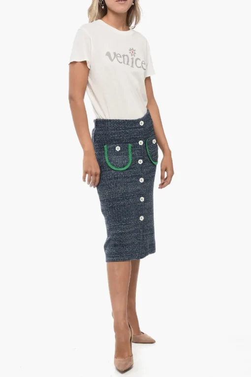 Clearance Lounguette LUCIA in Maglia con Effetto Metallizzato Donna Gonne