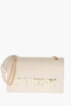 LOVE Borsa a Spalla In Ecopelle con Logo Dorato in Lettering>Moschino Clearance