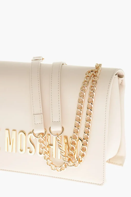 LOVE Borsa a Spalla In Ecopelle con Logo Dorato in Lettering>Moschino Clearance