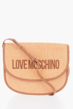 LOVE Borsa a Tracolla in Raffia con Rifiniture in Ecopellle>Moschino Discount