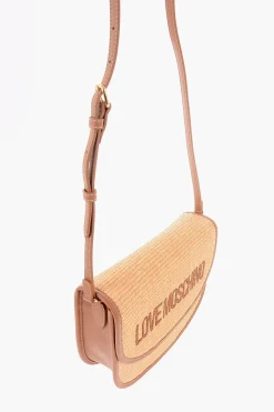 LOVE Borsa a Tracolla in Raffia con Rifiniture in Ecopellle></noscript>Moschino Discount