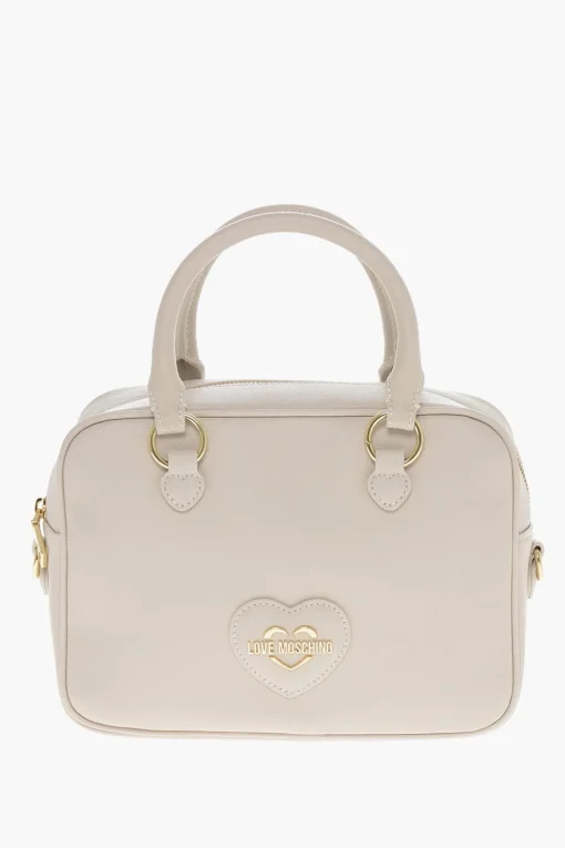 LOVE Borsa a Bauletto in Eco Pelle Saffiano con Doppio Manico>Moschino Fashion