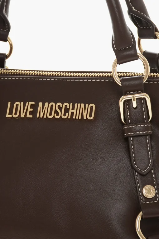 LOVE Borsa a Mano in Ecopelle con Logo Dorato>Moschino Clearance