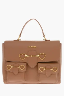 Best LOVE Borsa a Mano in Ecopelle con Tasche Frontali e Morsetto Donna Borse A Mano