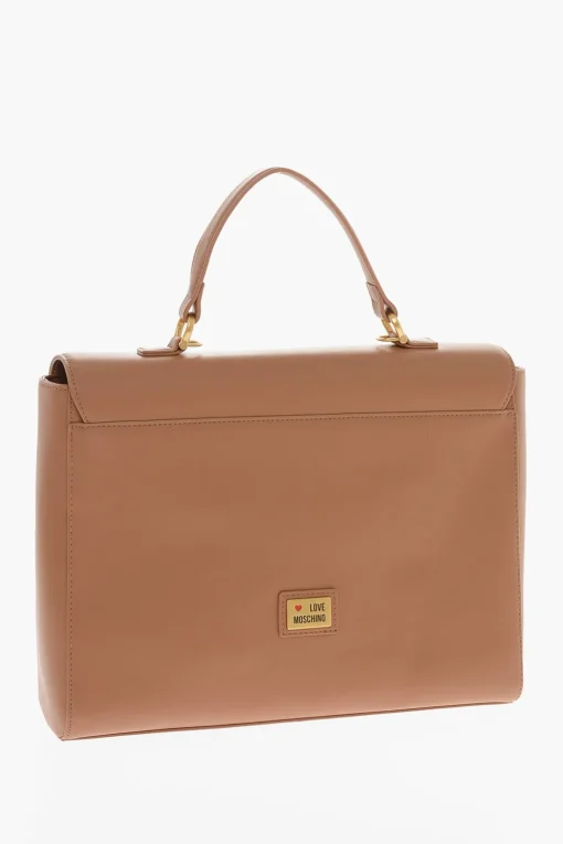 Best LOVE Borsa a Mano in Ecopelle con Tasche Frontali e Morsetto Donna Borse A Mano
