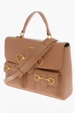 Best LOVE Borsa a Mano in Ecopelle con Tasche Frontali e Morsetto Donna Borse A Mano