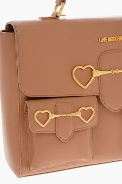 Best LOVE Borsa a Mano in Ecopelle con Tasche Frontali e Morsetto Donna Borse A Mano
