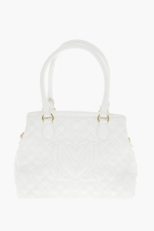 Hot LOVE Borsa a Mano in Ecopelle Trapuntata con Logo LM Donna Borse A Mano