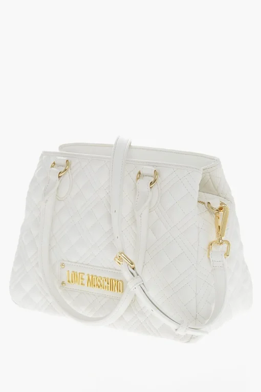 Hot LOVE Borsa a Mano in Ecopelle Trapuntata con Logo LM Donna Borse A Mano