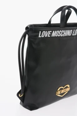 LOVE Borsa a Mano in Ecopelle con Logo Stampato></noscript>Moschino Outlet