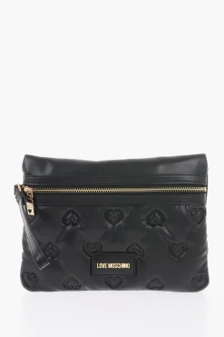 LOVE Borsa a Mano in Ecopelle con Cuori in Rilievo>Moschino Fashion