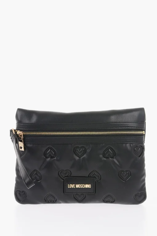 LOVE Borsa a Mano in Ecopelle con Cuori in Rilievo>Moschino Fashion