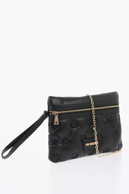 LOVE Borsa a Mano in Ecopelle con Cuori in Rilievo>Moschino Fashion