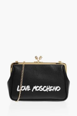 LOVE Borsa a Mano in Tinta Unita con Logo Stampato e Tracolla a Catena Removibile>Moschino Online