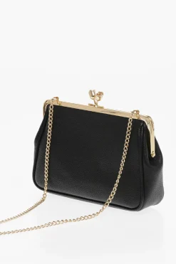 LOVE Borsa a Mano in Tinta Unita con Logo Stampato e Tracolla a Catena Removibile>Moschino Online