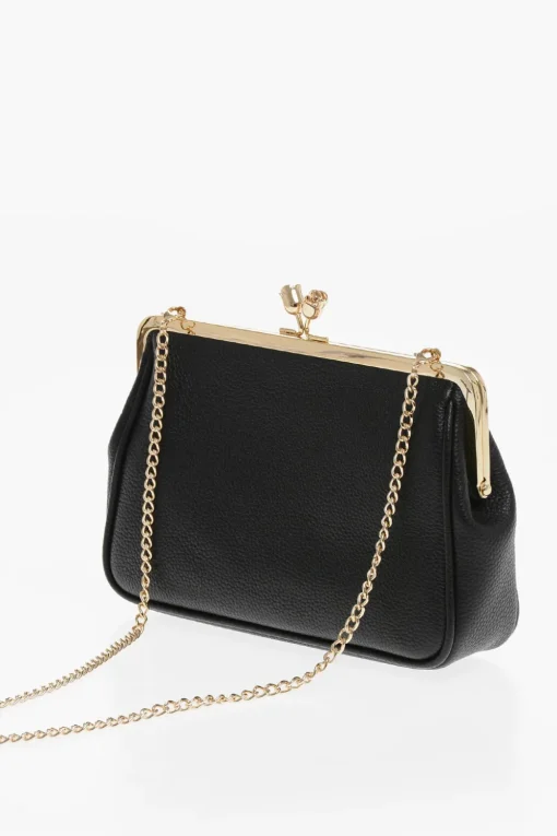 LOVE Borsa a Mano in Tinta Unita con Logo Stampato e Tracolla a Catena Removibile>Moschino Online