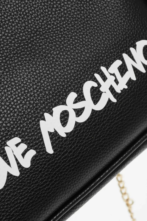 LOVE Borsa a Mano in Tinta Unita con Logo Stampato e Tracolla a Catena Removibile>Moschino Online