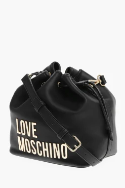 LOVE Borsa a Secchiello in Ecopelle con Maxi Logo Dorato></noscript>Moschino Hot