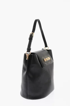 LOVE Borsa a Secchiello in Ecopelle Martellata con Logo in Rilievo>Moschino New