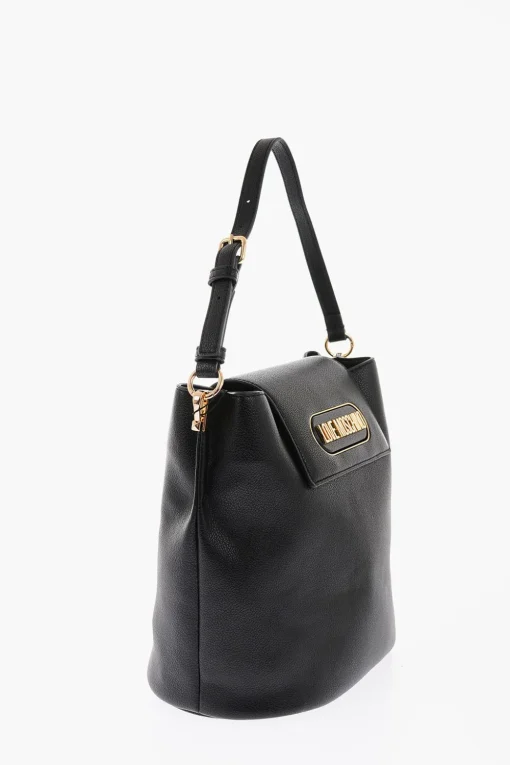 LOVE Borsa a Secchiello in Ecopelle Martellata con Logo in Rilievo>Moschino New