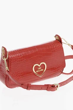 LOVE Borsa a Spalla in Ecopelle Effetto Coccodrillo></noscript>Moschino Discount