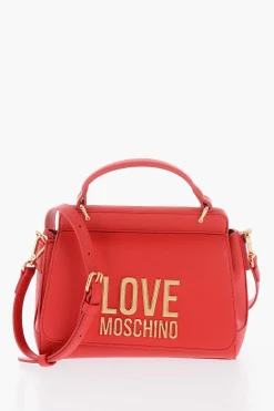 LOVE Borsa a Spalla in Ecopelle con Maxi Logo Dorato>Moschino Discount