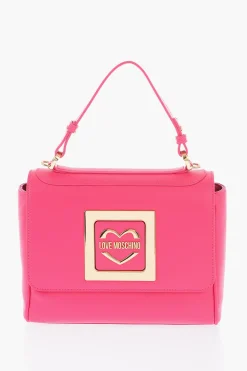 New LOVE Borsa a Spalla in Ecopelle con Logo in Metallo Dorato Donna Borse A Mano