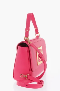 New LOVE Borsa a Spalla in Ecopelle con Logo in Metallo Dorato Donna Borse A Mano