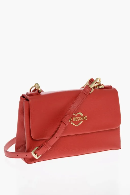 LOVE Borsa a Spalla in Ecopelle con Logo Dorato>Moschino Online