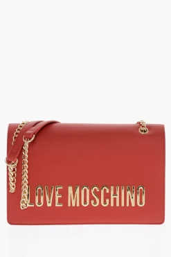 LOVE Borsa a Spalla in Ecopelle con Maxi Logo Dorato>Moschino Outlet